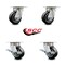 Service Caster 4 Inch Kingpinless Rubber on Aluminum Wheel Swivel Caster Set with 2 Brakes SCC SCC-KP30S420-RAR-2-SLB-2 - alternate 6